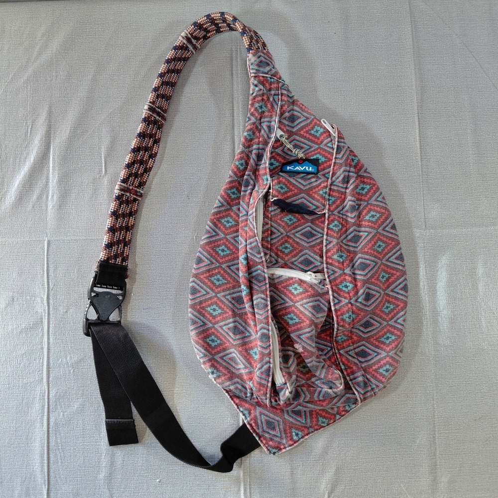 Kavu Rope Sling Bag Limited Edition Geometric Outdoor Hiking Backpack Adjustable